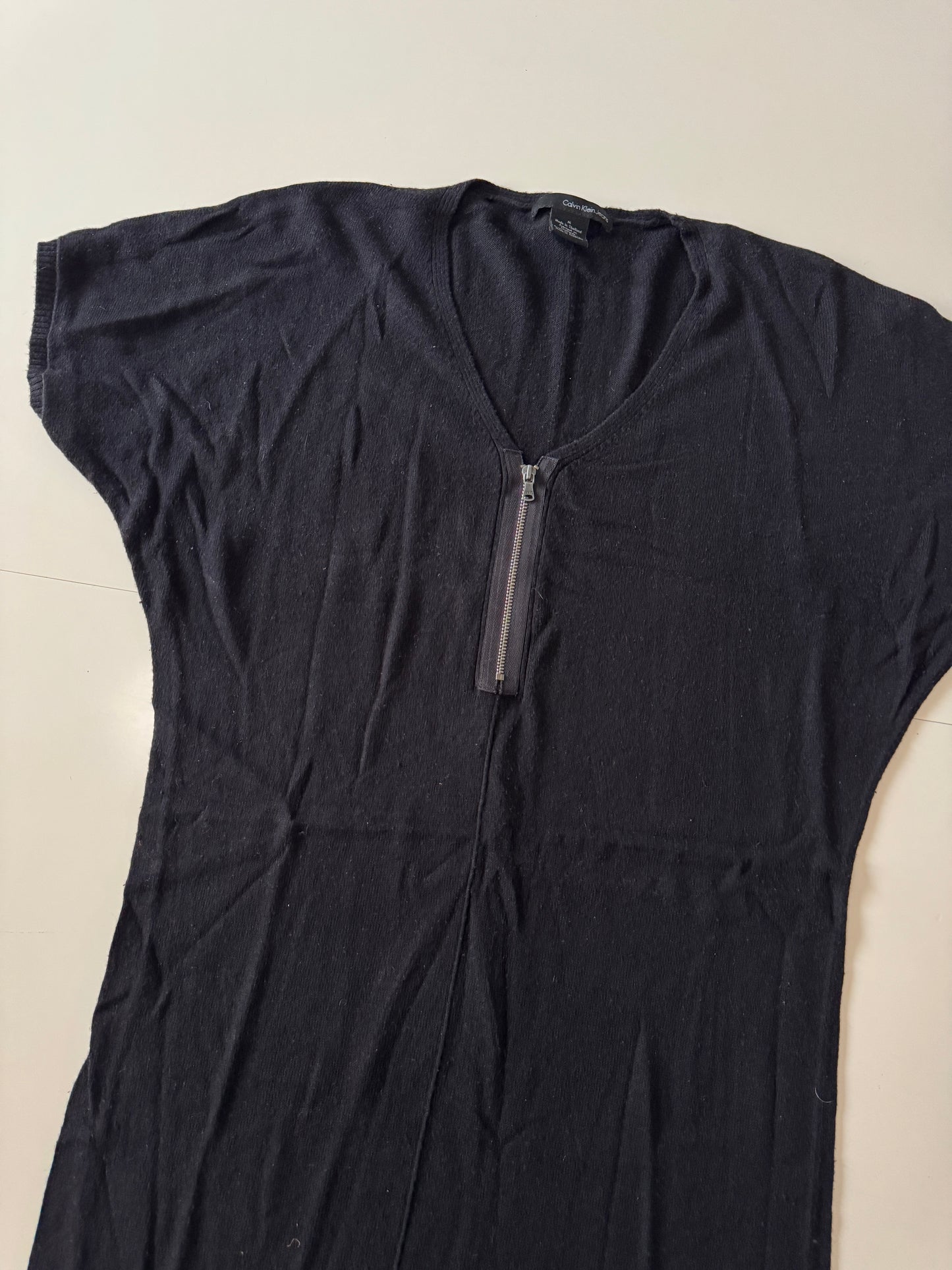 Vestido negro tejido, Talla M, Mujer