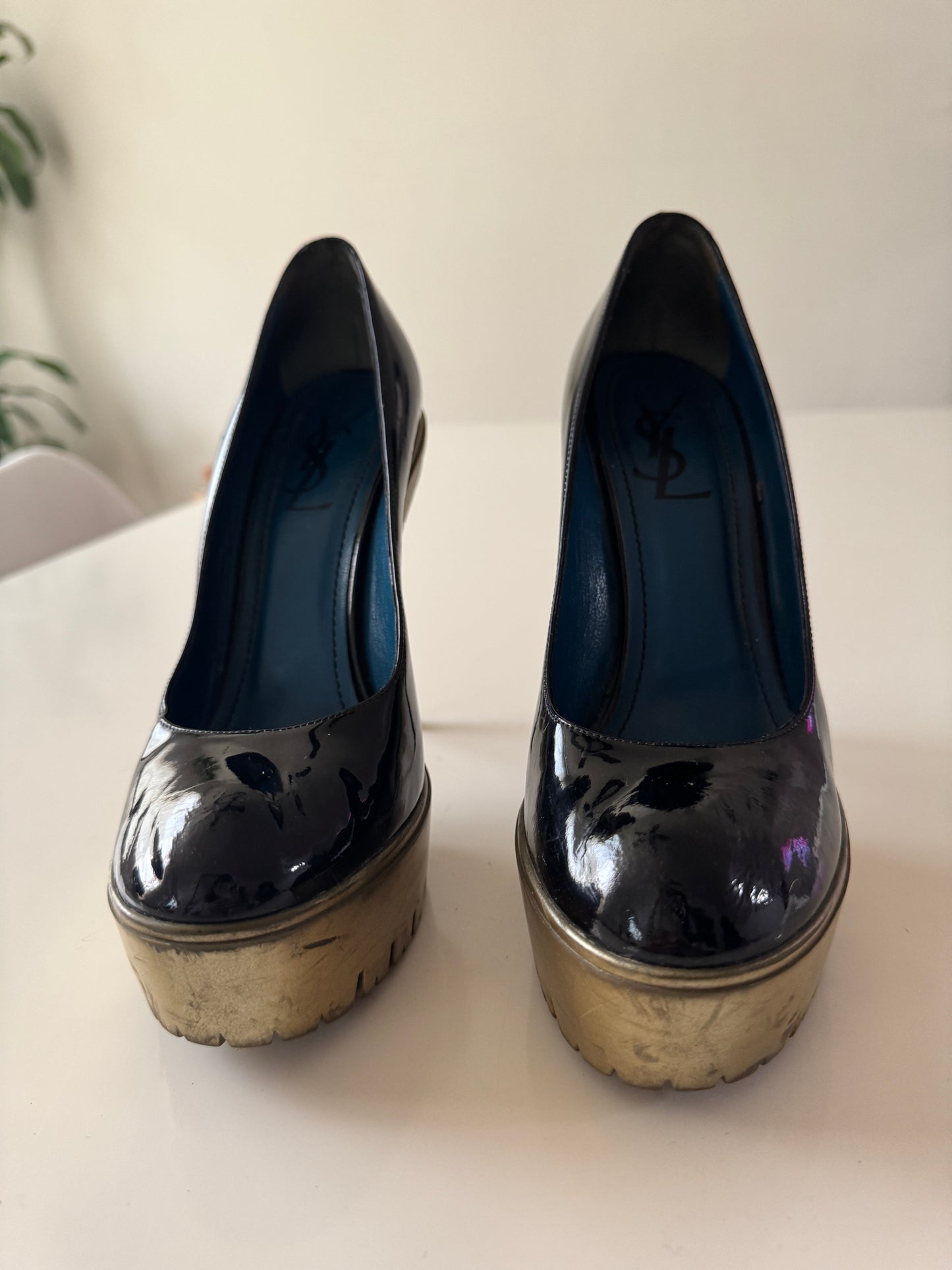 Zapatos negros de charol, Talla 24.5Mx, 38 Eu, Mujer