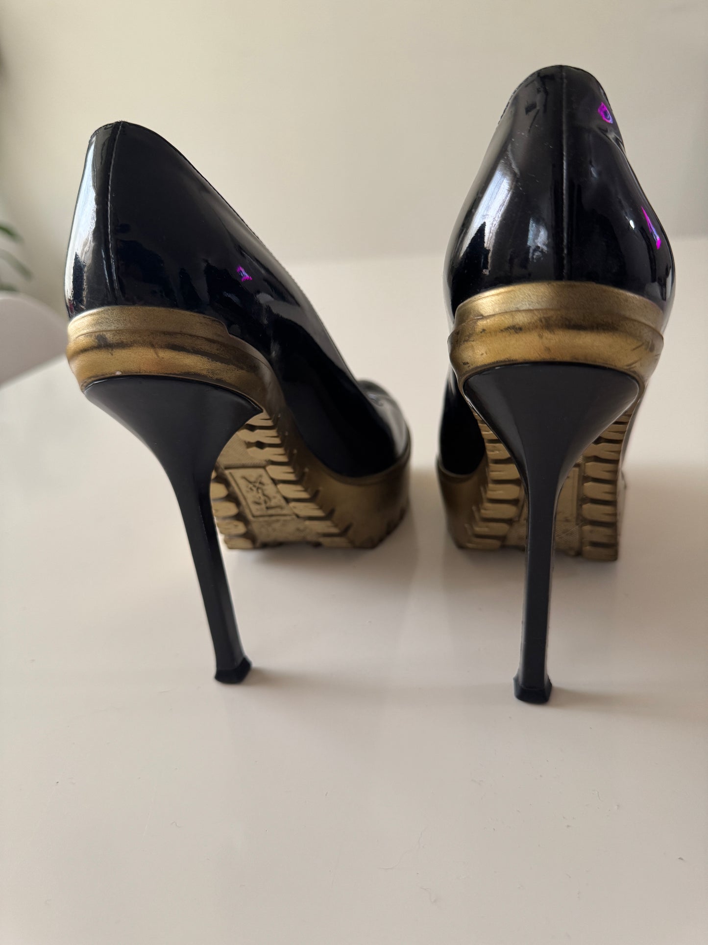 Zapatos negros de charol, Talla 24.5Mx, 38 Eu, Mujer