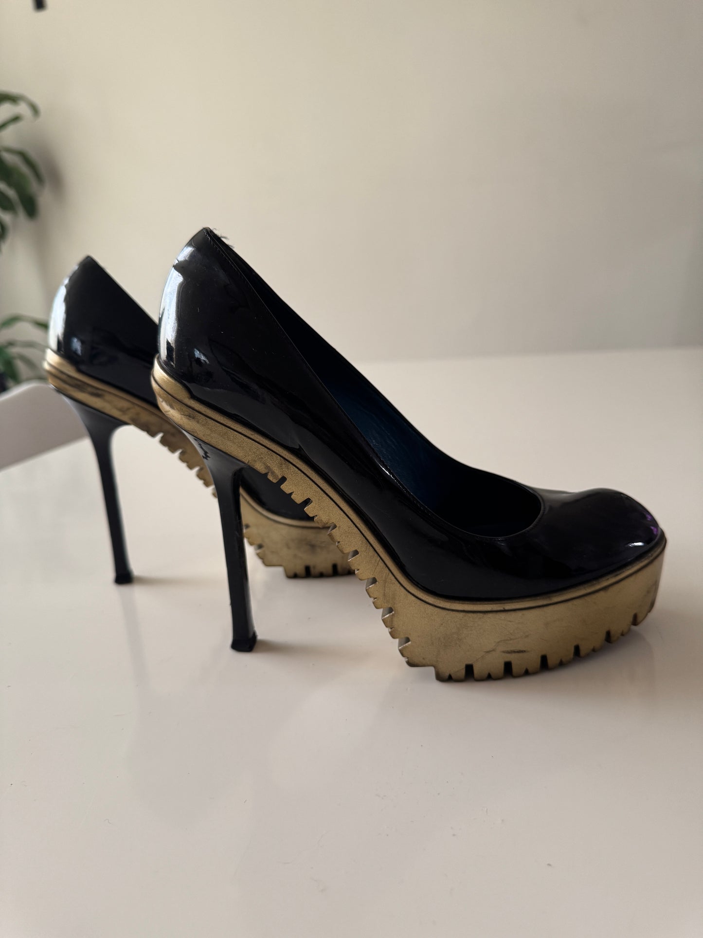 Zapatos negros de charol, Talla 24.5Mx, 38 Eu, Mujer