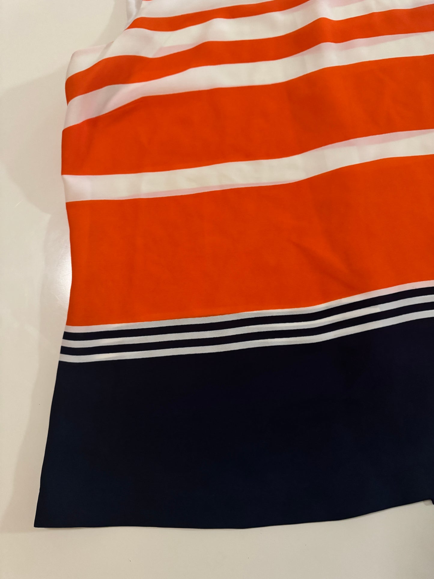 Blusa sin mangas de lineas estampada, Talla L, Mujer