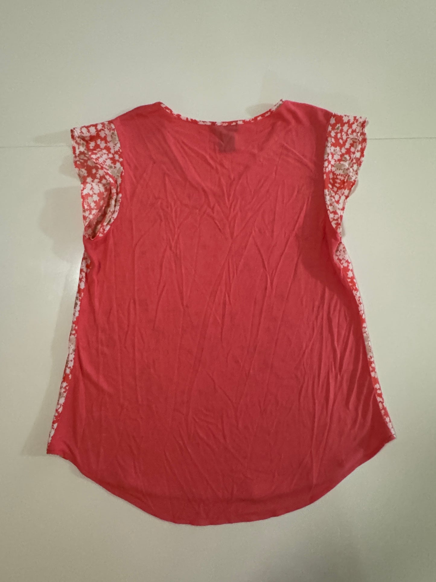 Blusa flores estampada, espalda de jersey, Talla M, Mujer