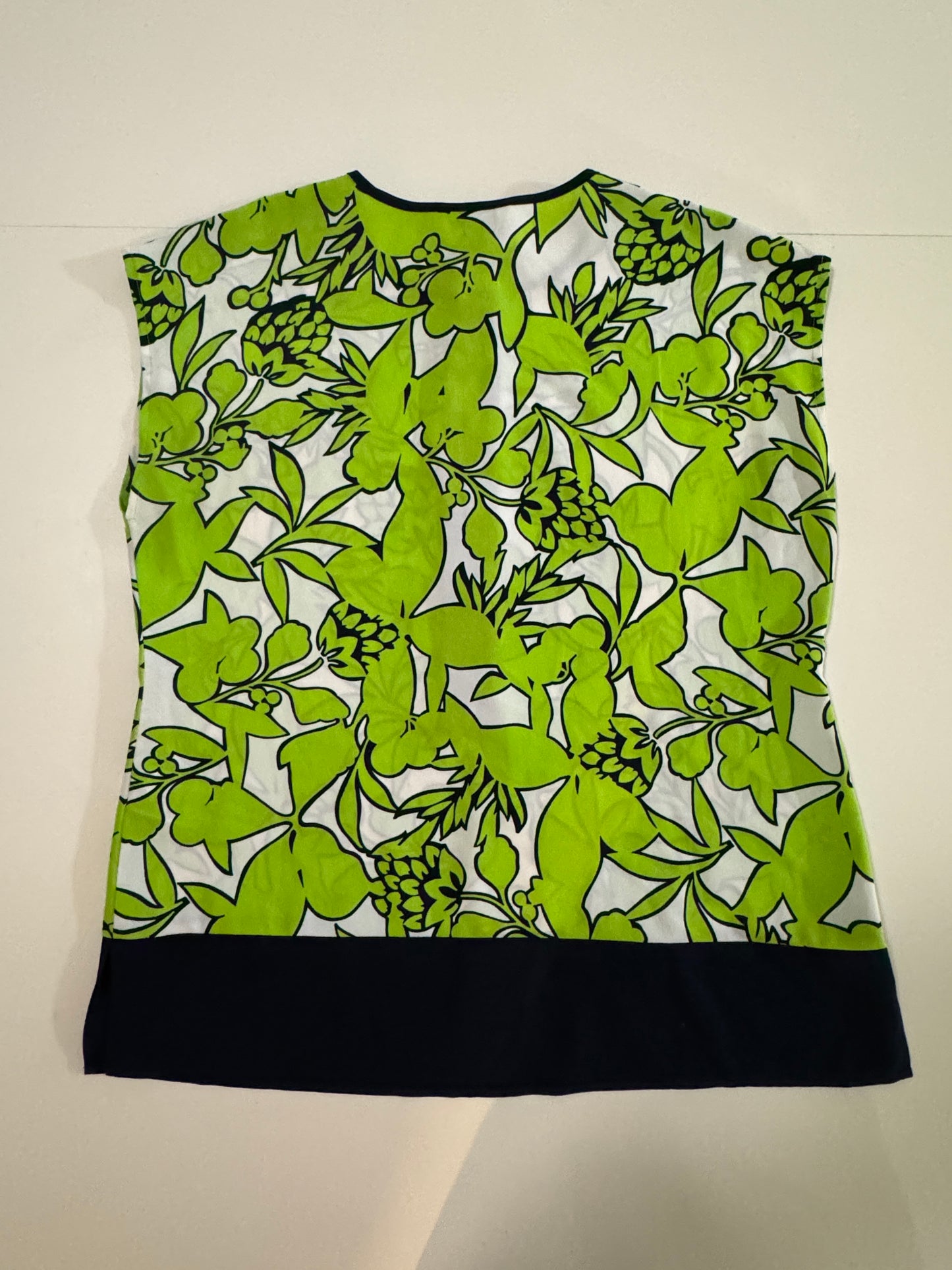 Blusa estampada verde con cierre al frente, Talla M usa, L Mx, Mujer