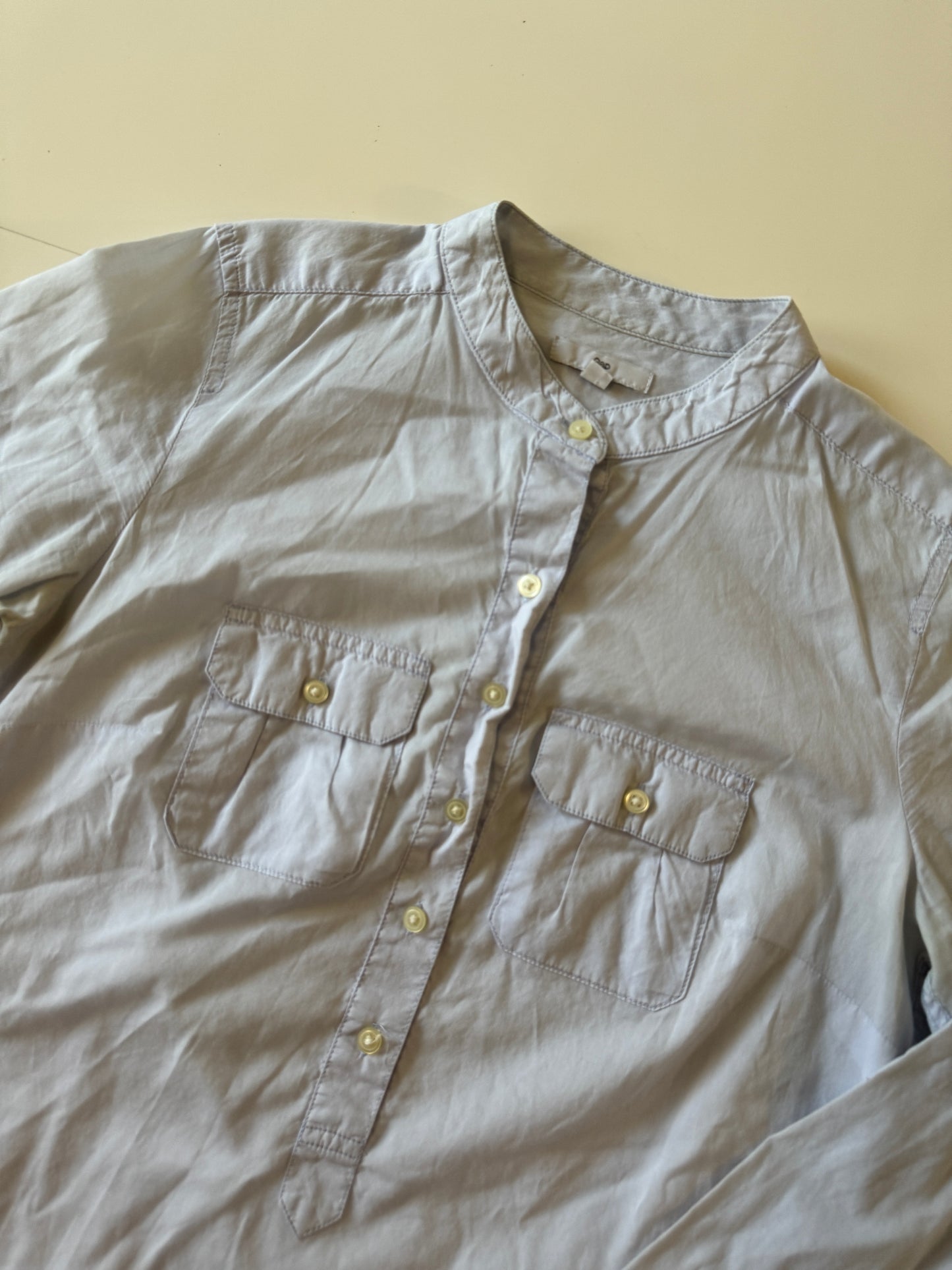 Camisa celeste, manga larga, Talla XS, Mujer, Gap