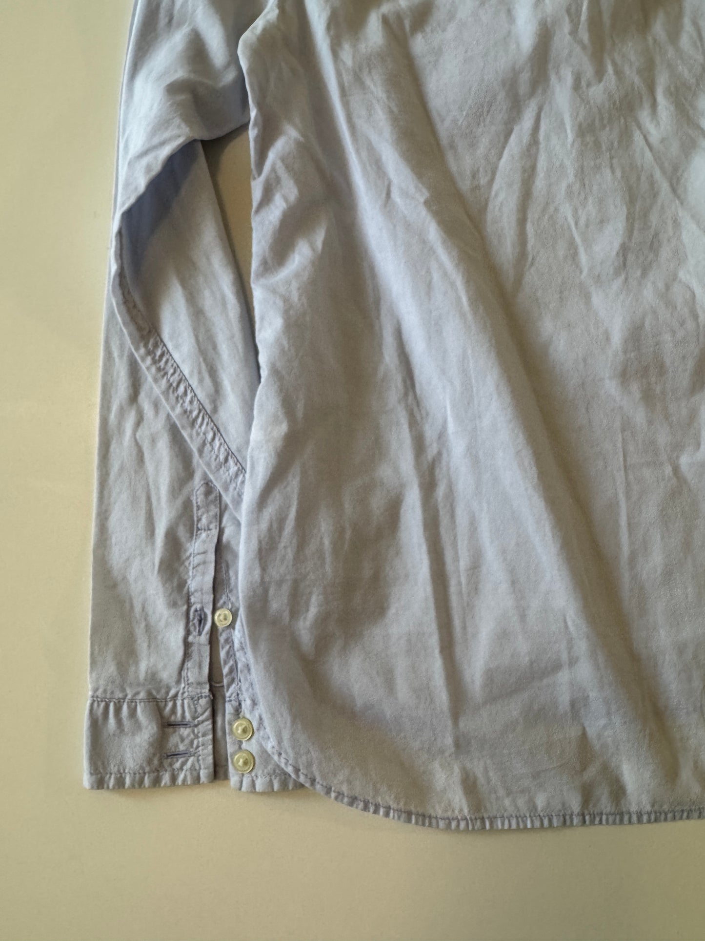 Camisa celeste, manga larga, Talla XS, Mujer, Gap