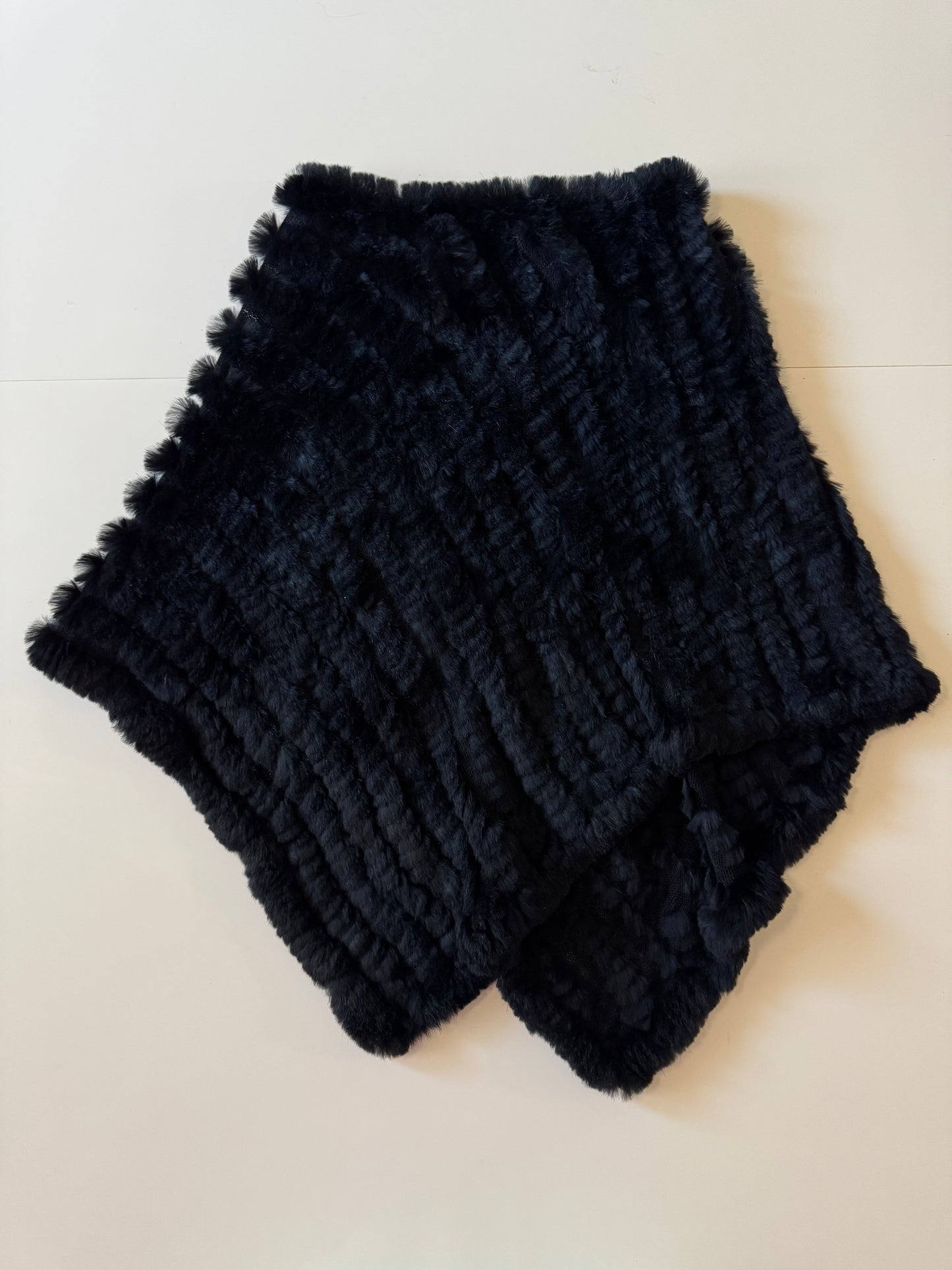 Poncho de piel de conejo, Unitalla, Mujer, Rivet