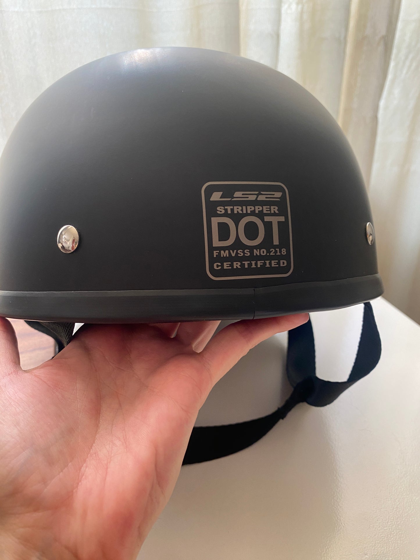 Casco negro motociclista, Talla M, Hombre