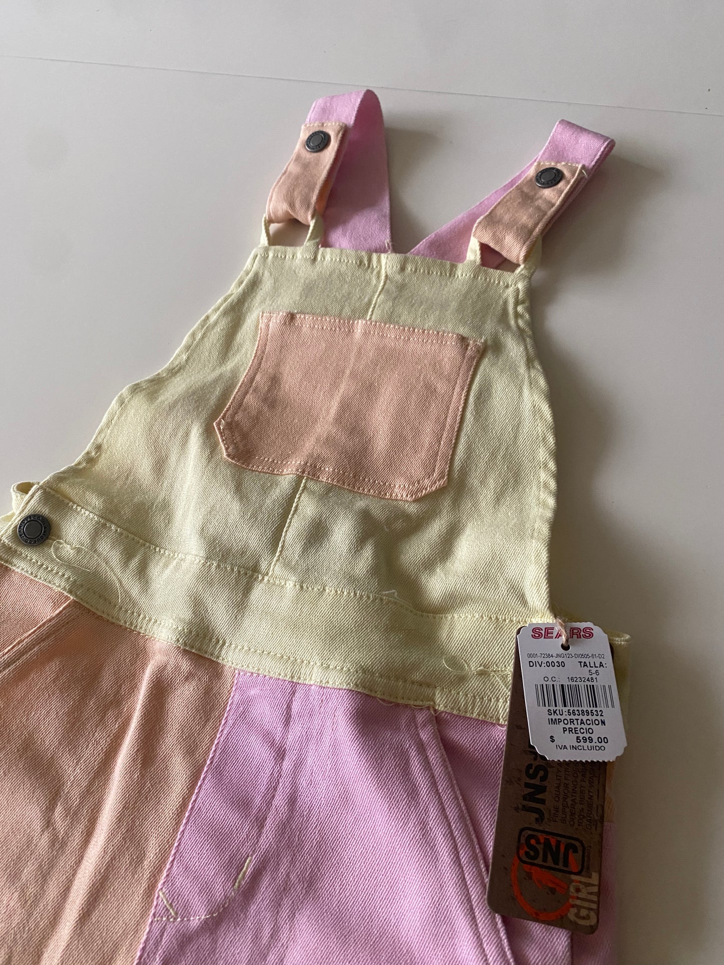 Overall niña de colores, Talla 5-6 años, Niña