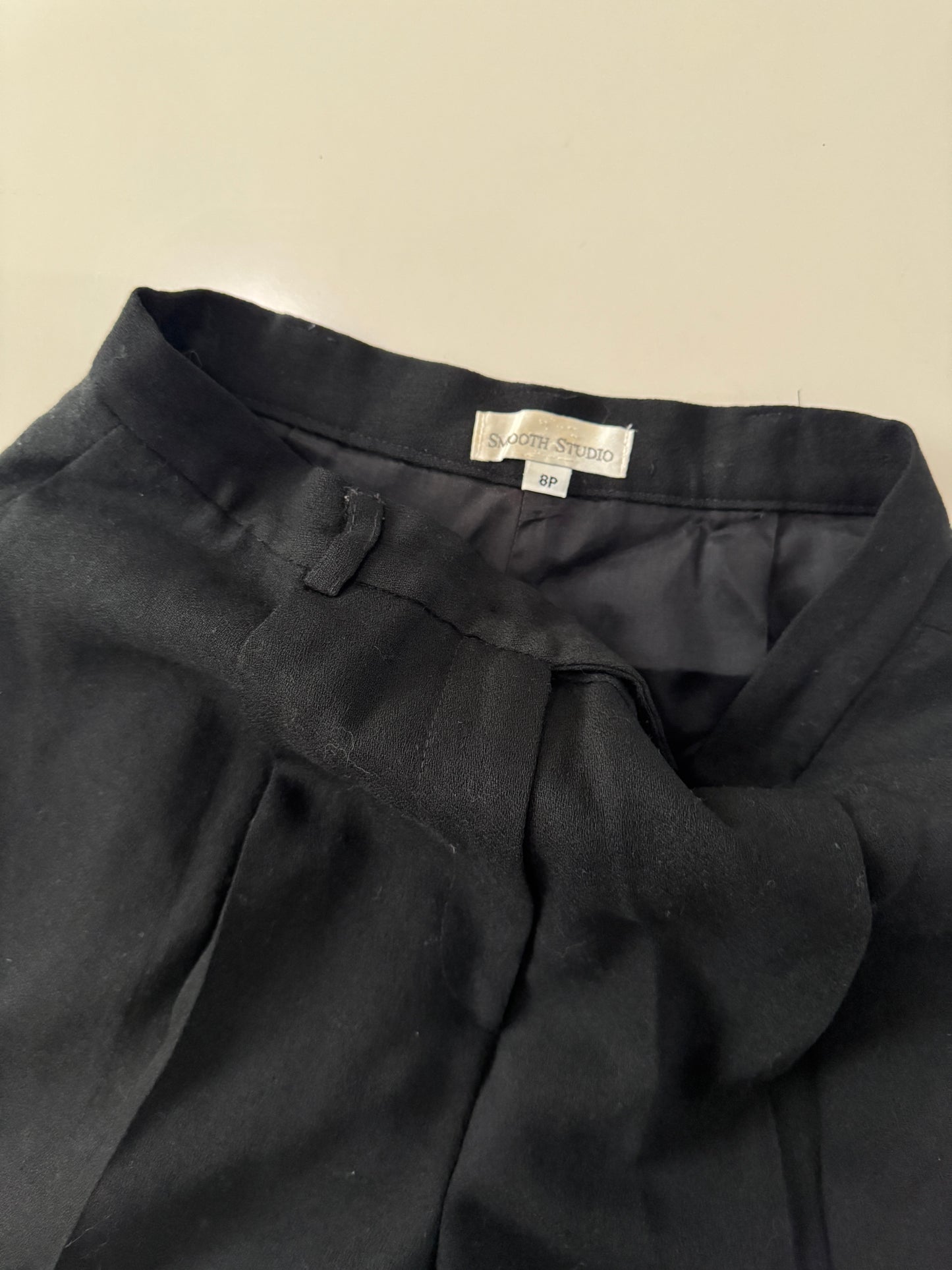 Pantalones negros de lana, Talla 8, M, Mujer, Smooth Studio