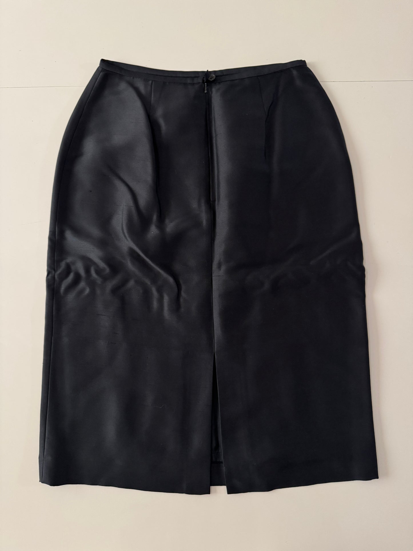 Falda negra de seda, Talla 36, S-M, Mujer, Votre Nom