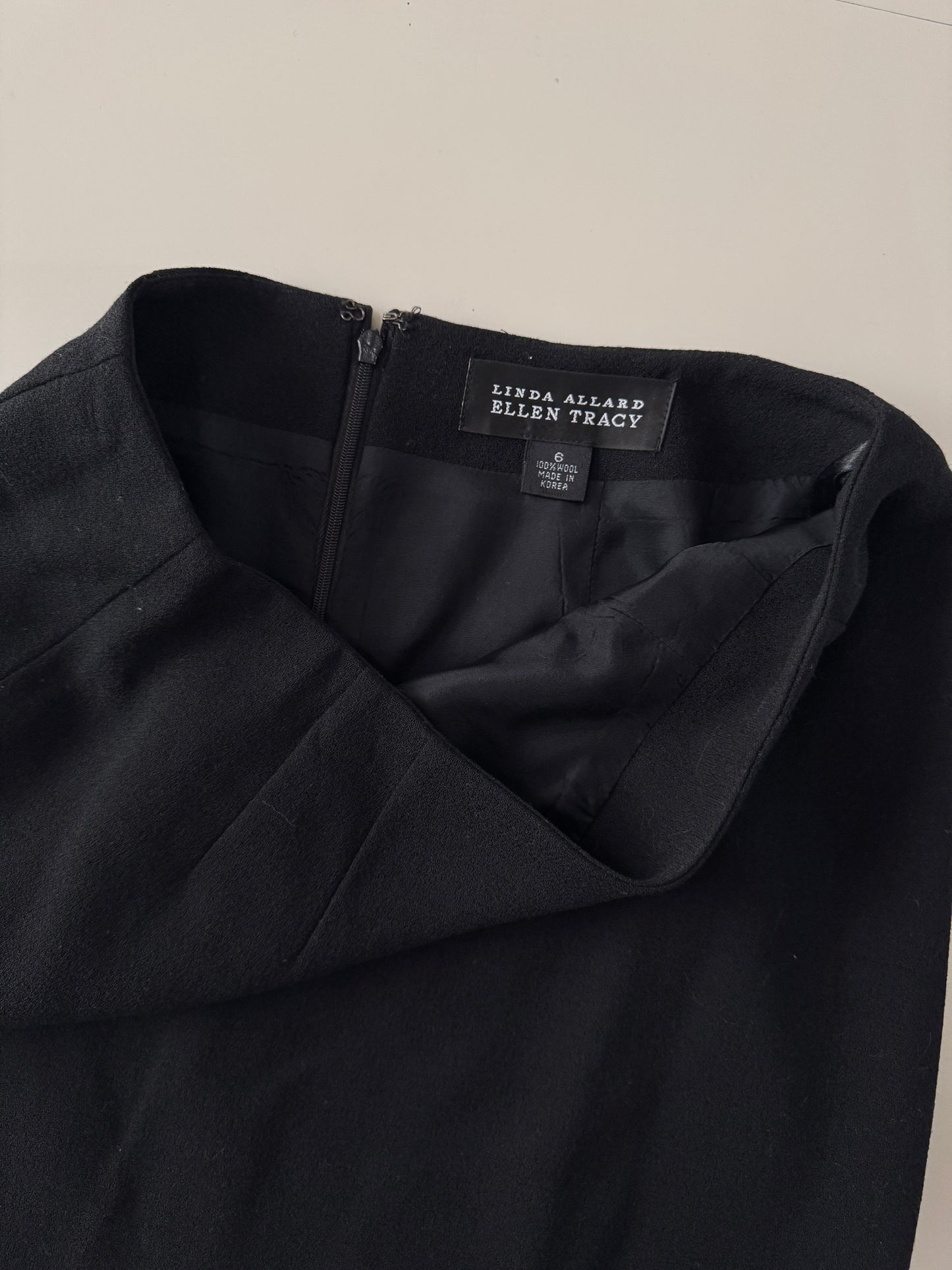 Falda de vestir a la cintura negra, Talla 6,S-M, Mujer, Ellen Tracy