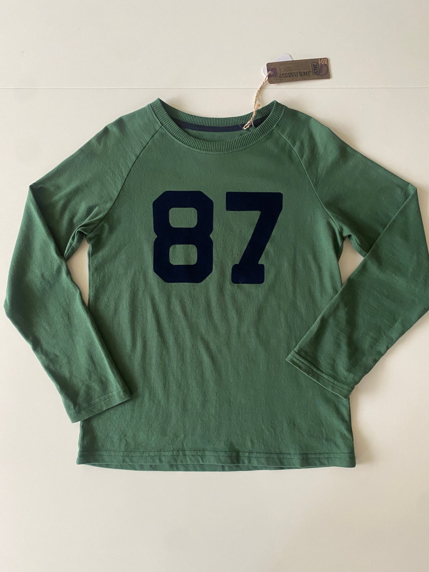Playera manga larga, numero de terciopelo, Talla M 12 años, Niño