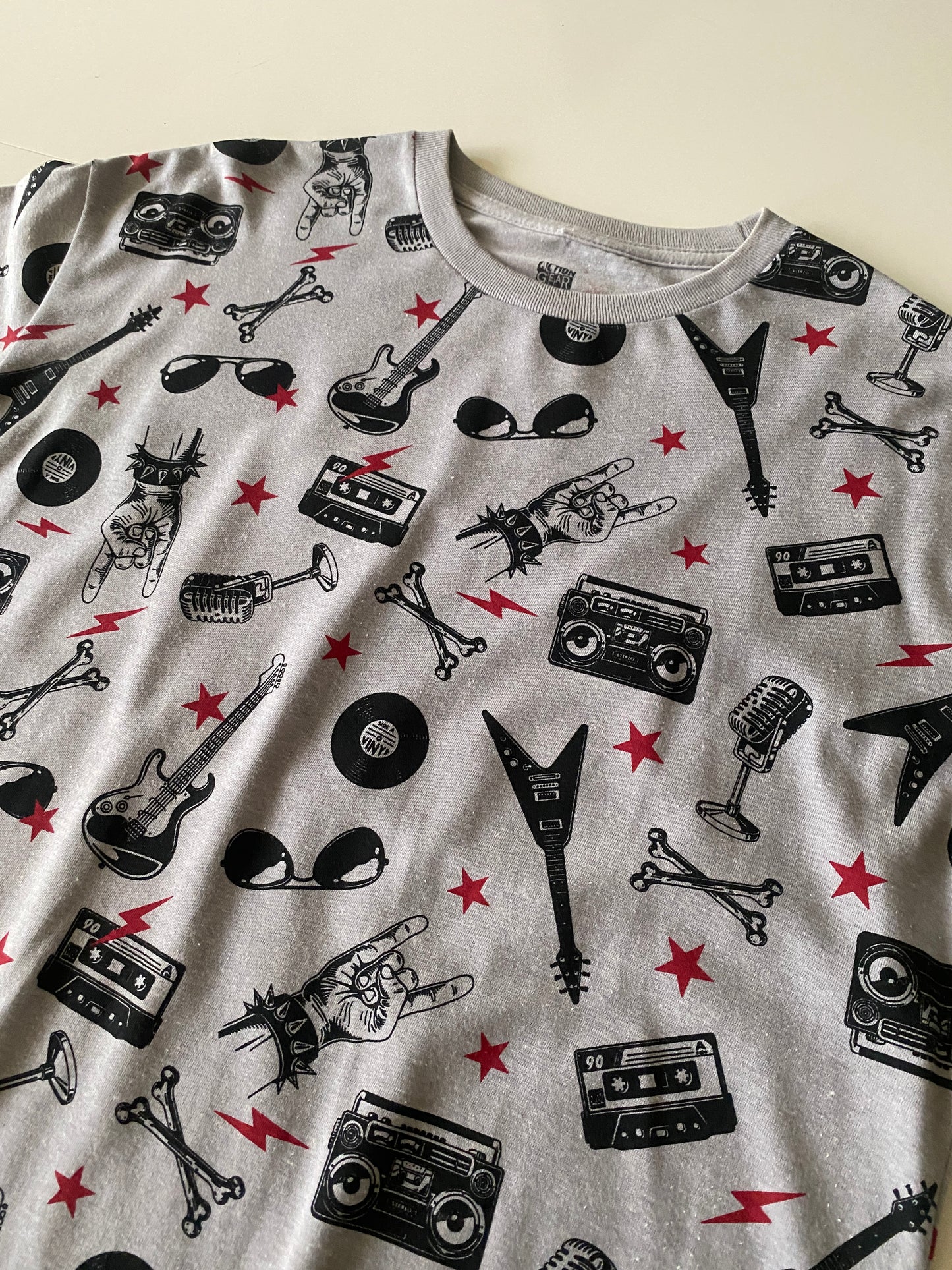 Playera gris estampada, Talla L, Hombre