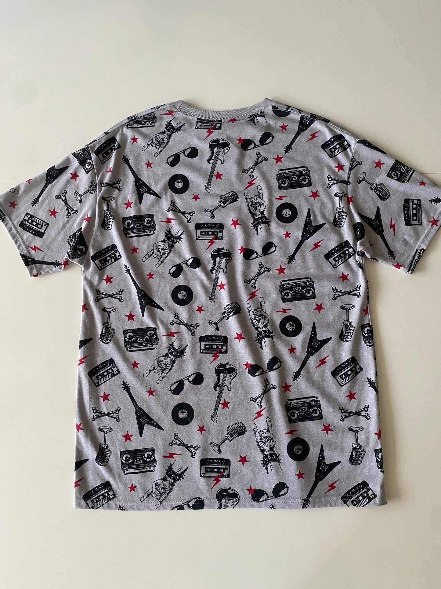 Playera gris estampada, Talla L, Hombre