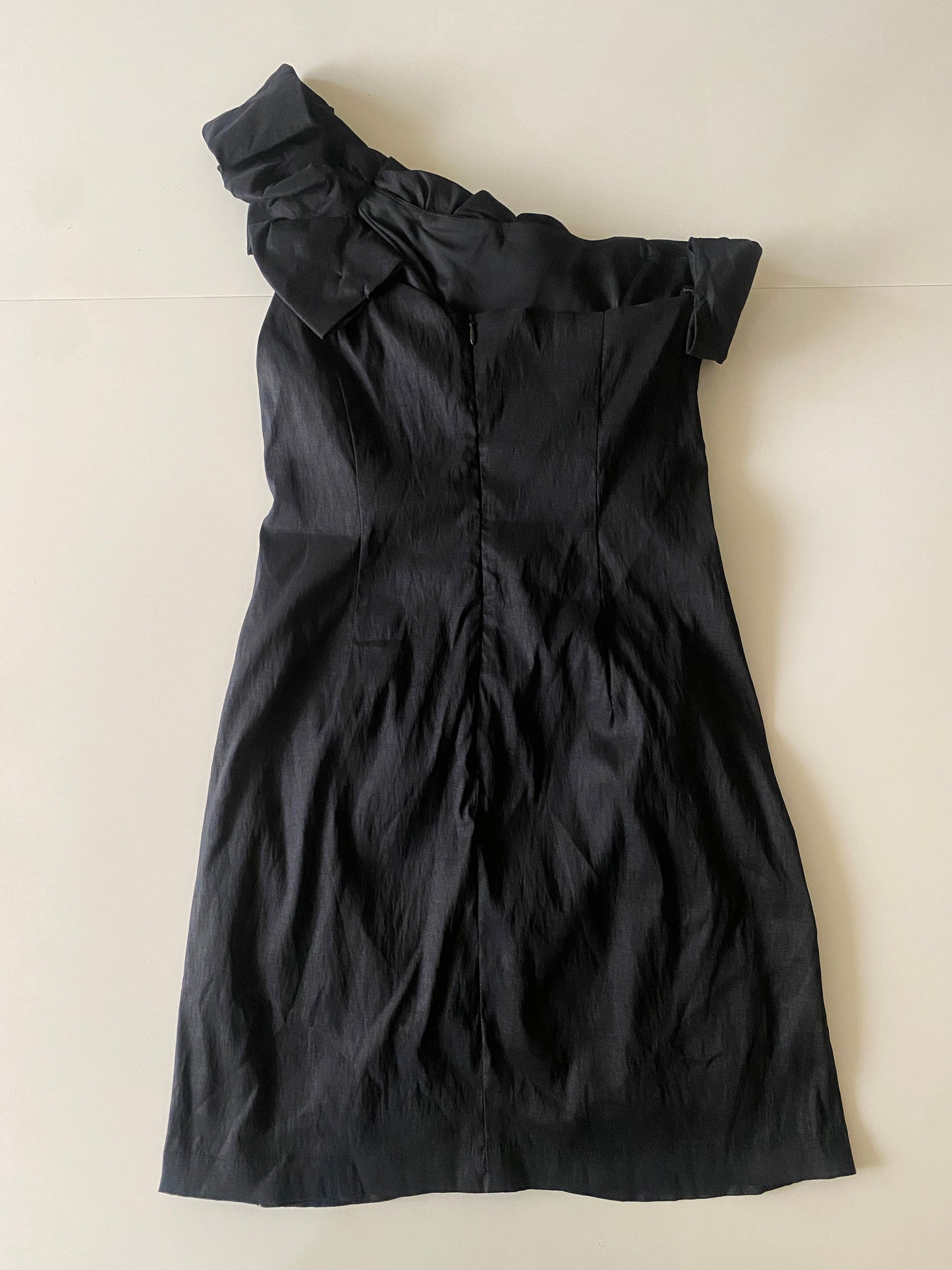 Vestido fiesta de 1 hombro con drapeado, Talla L, Mujer