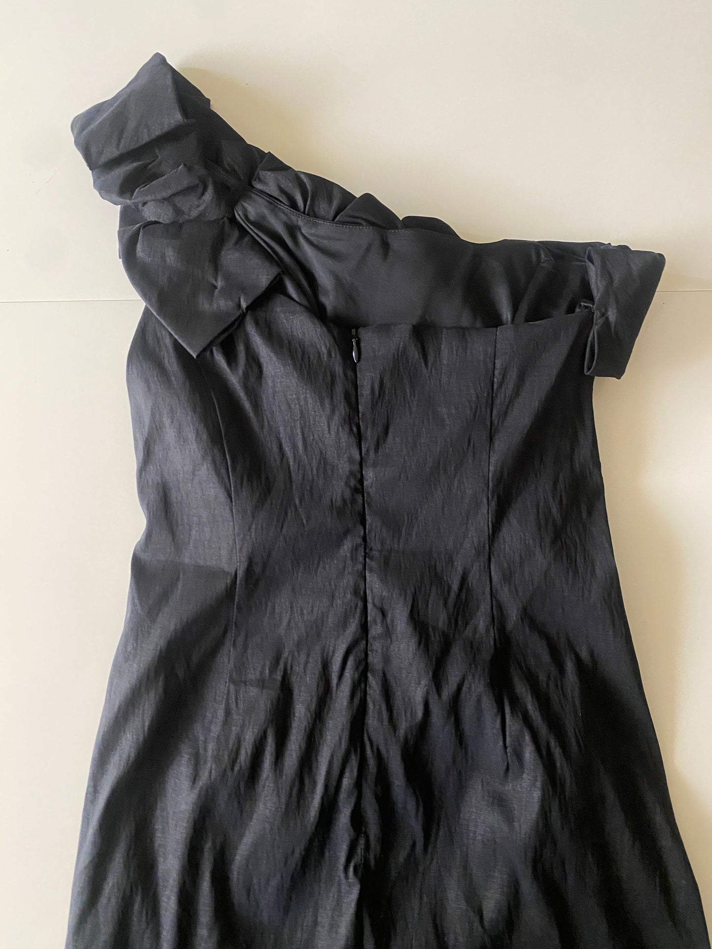 Vestido fiesta de 1 hombro con drapeado, Talla L, Mujer