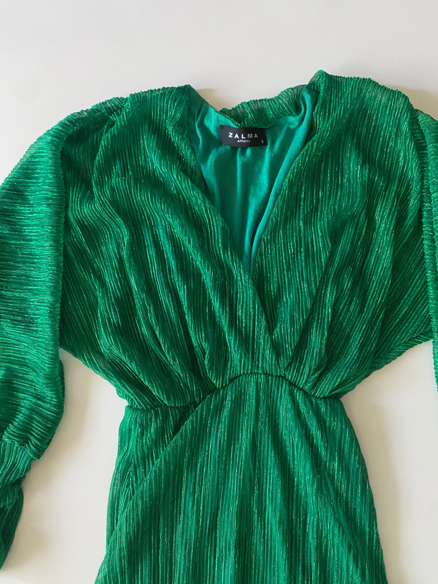 Vestido largo con hilos plateados stretch, Talla S, Mujer