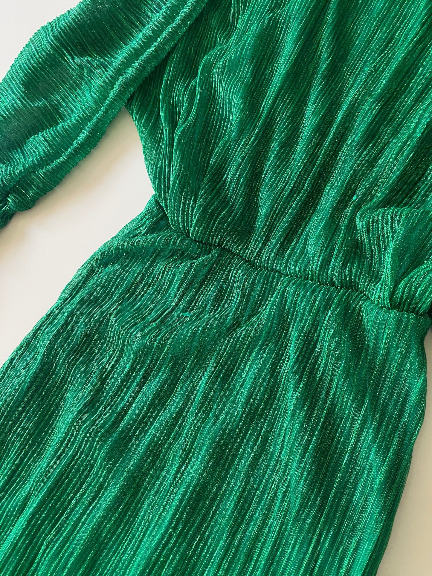 Vestido largo con hilos plateados stretch, Talla S, Mujer