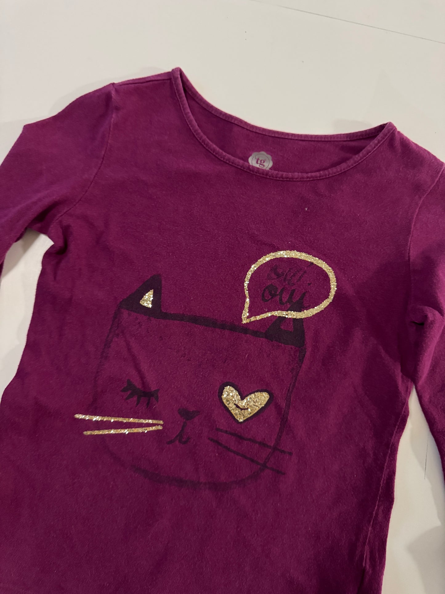 Playera manga larga estampada, Talla 6-7años, Niña, TG