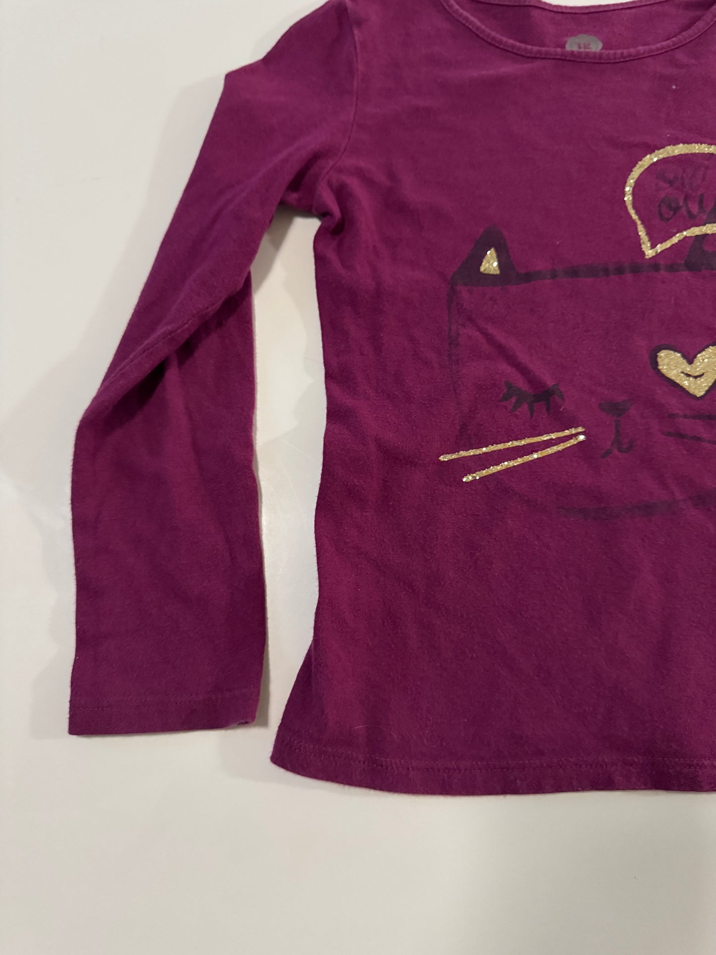 Playera manga larga estampada, Talla 6-7años, Niña, TG