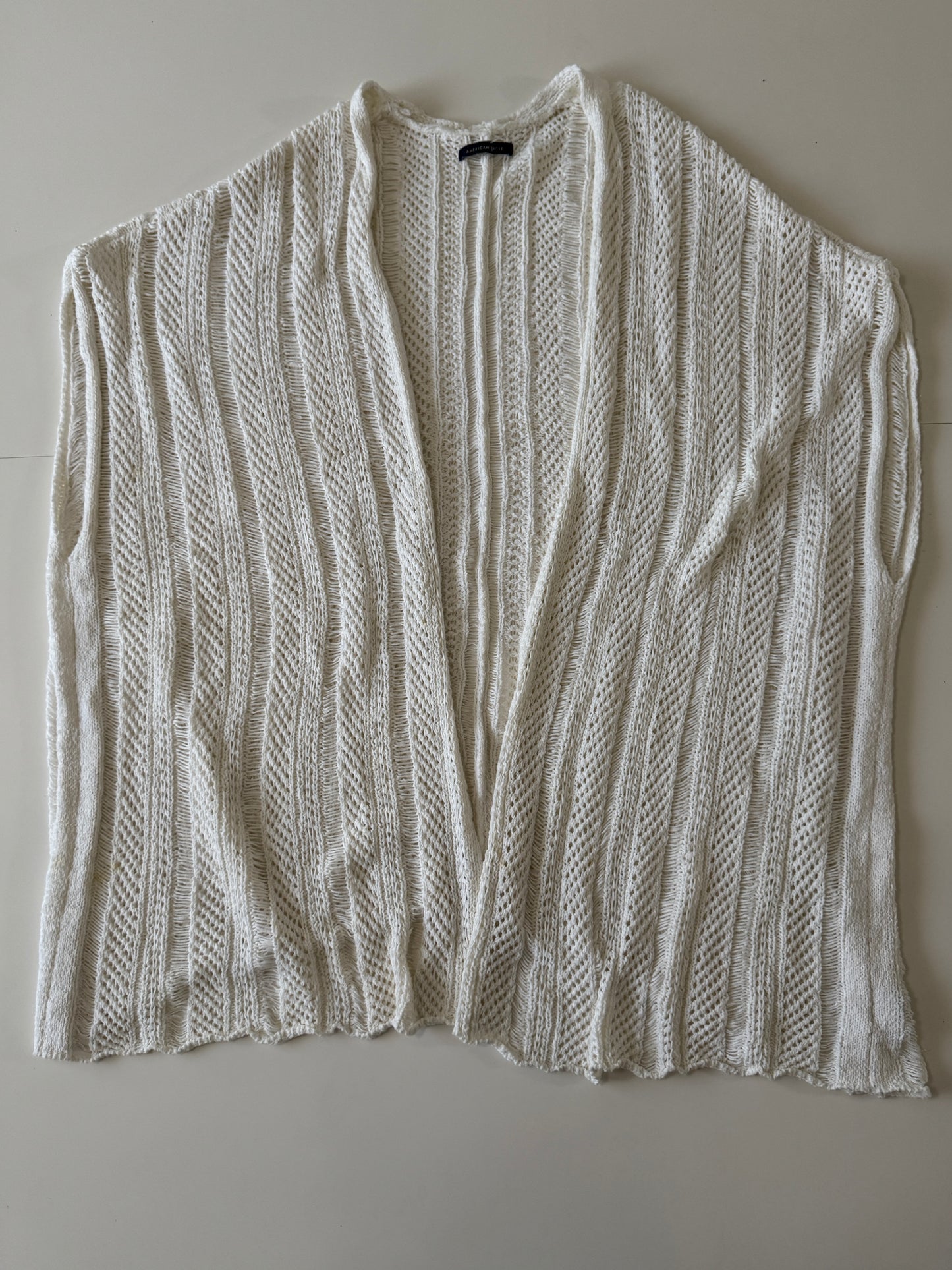 Sobretodo/sweater blanco tejido, Talla L-XL, Mujer, American Eagle