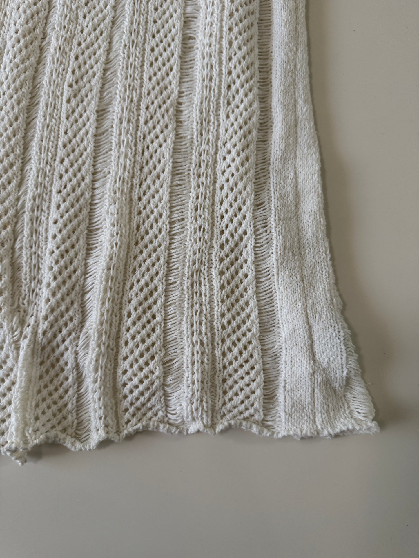 Sobretodo/sweater blanco tejido, Talla L-XL, Mujer, American Eagle