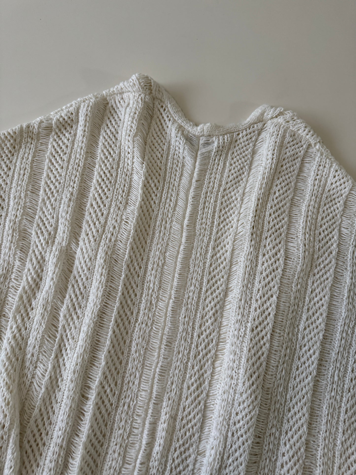 Sobretodo/sweater blanco tejido, Talla L-XL, Mujer, American Eagle