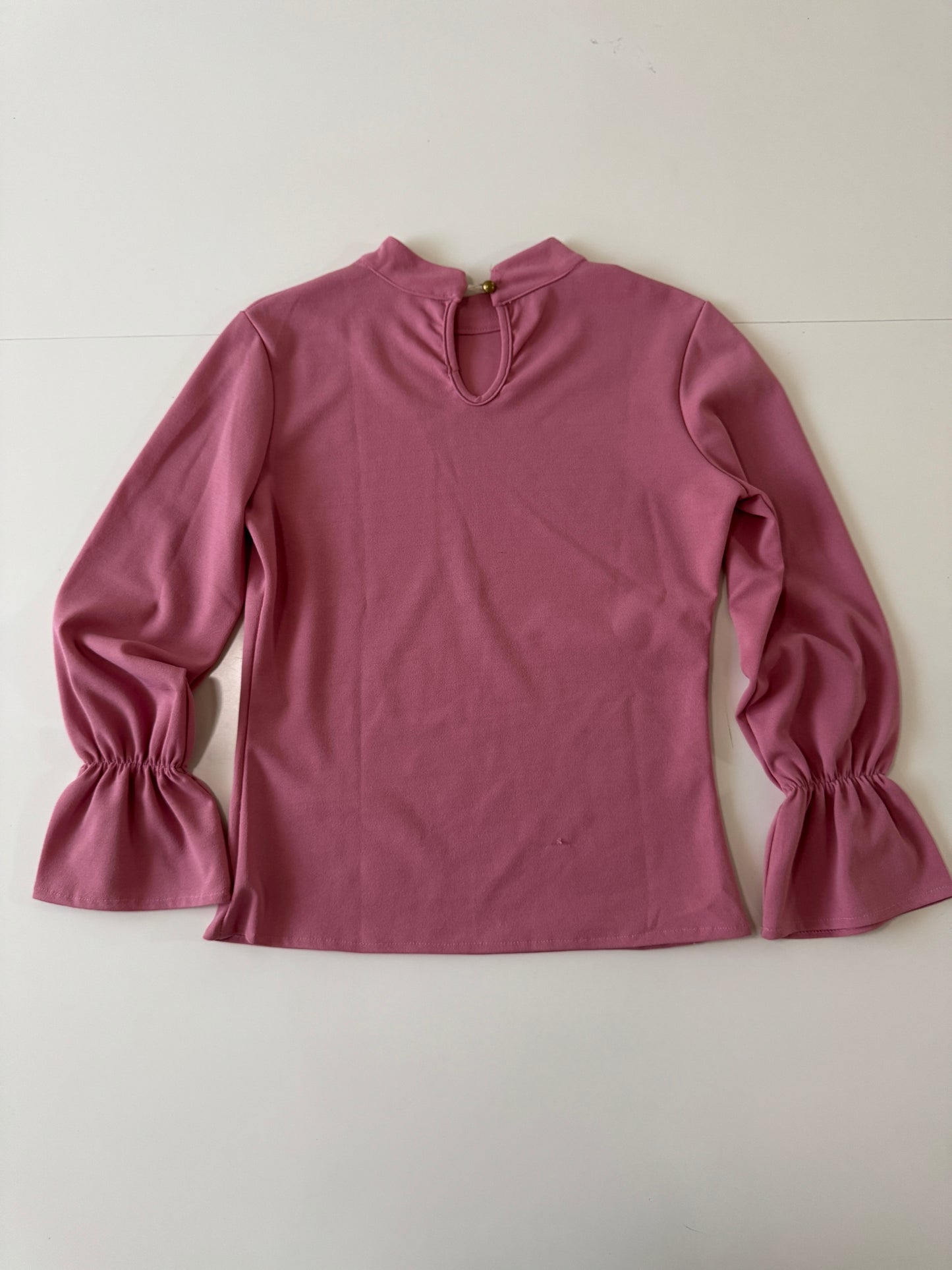 Blusa manga larga rosa, Talla S, Mujer