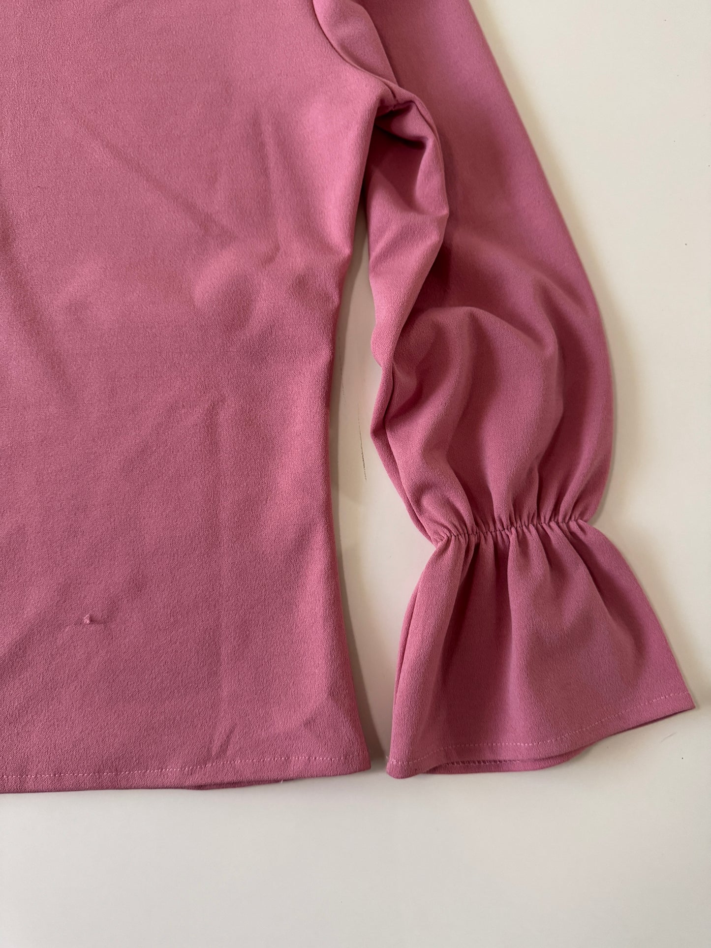 Blusa manga larga rosa, Talla S, Mujer