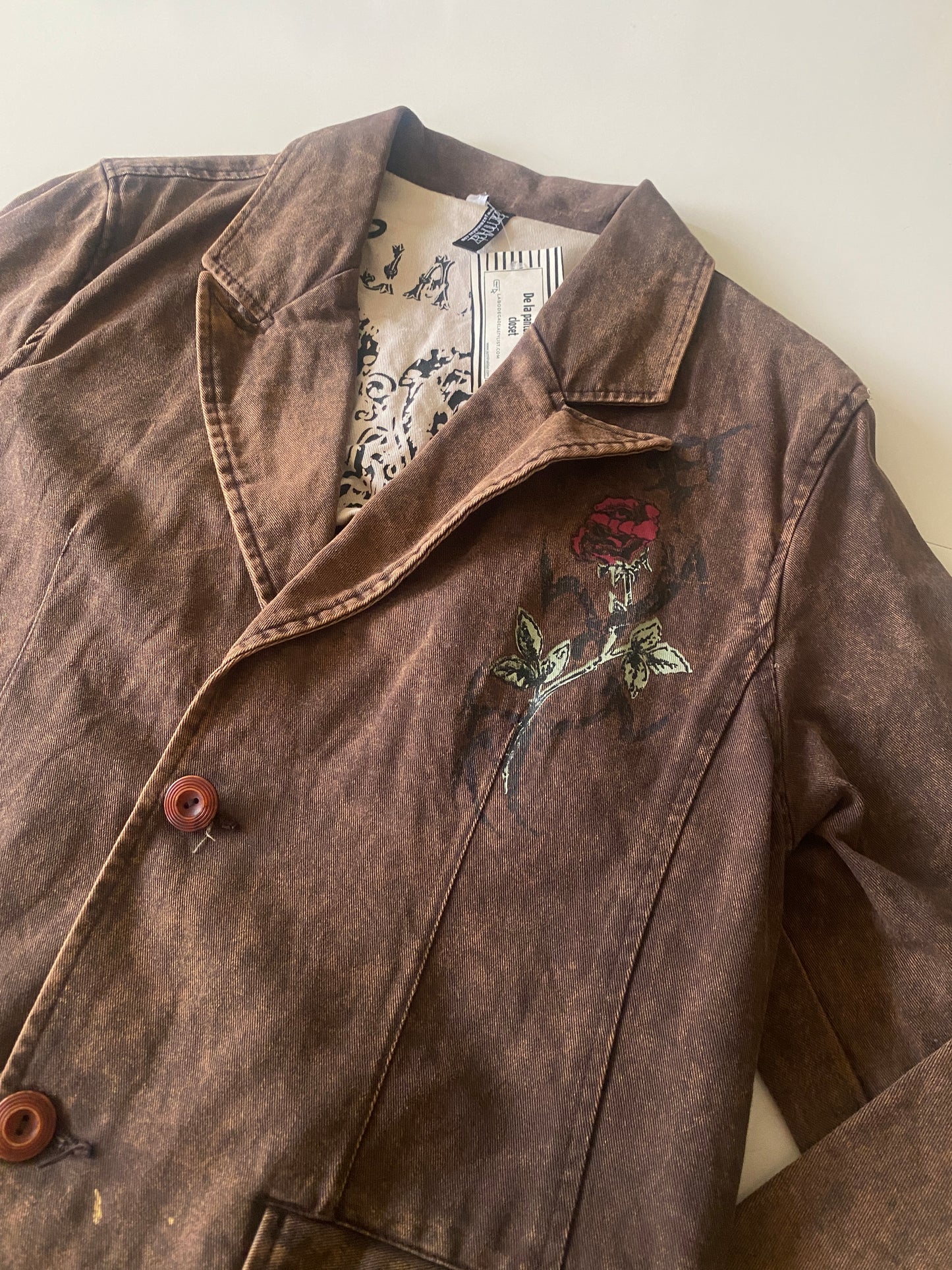 Blazer vaquero de mezclilla, Talla L, Hombre