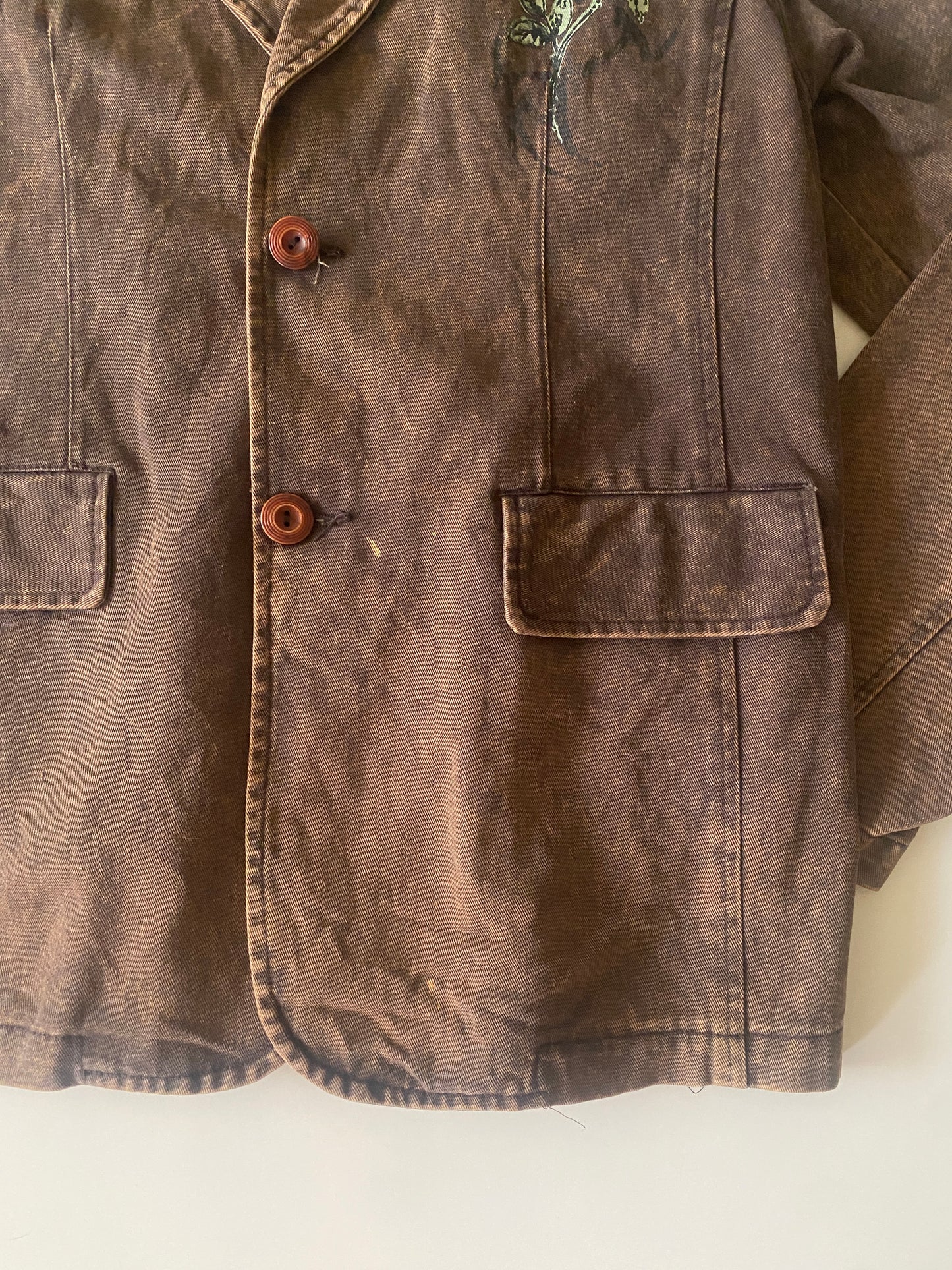 Blazer vaquero de mezclilla, Talla L, Hombre