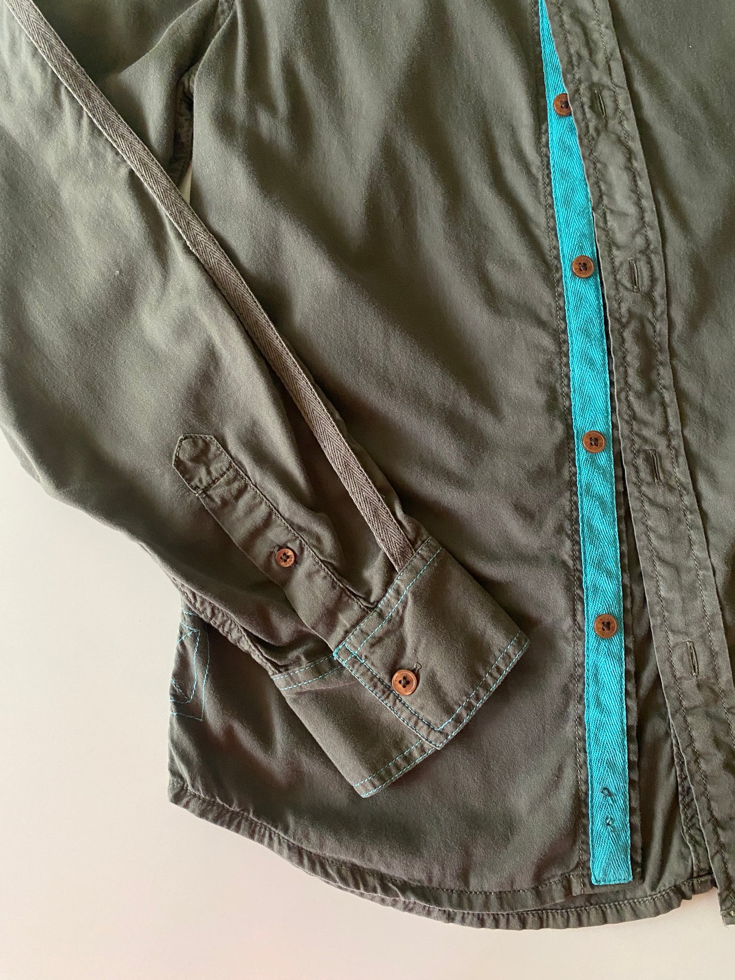 Camisa verde militar, Talla S, Hombre