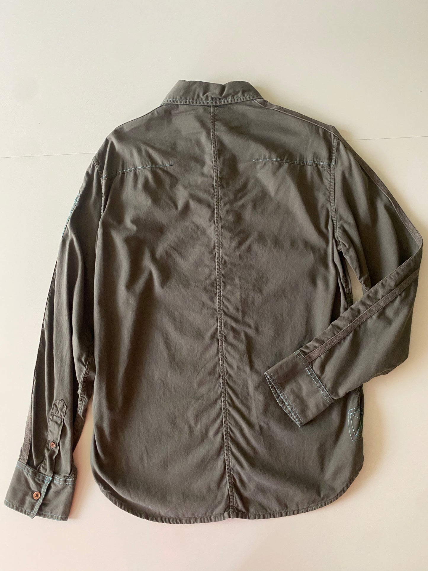 Camisa verde militar, Talla S, Hombre
