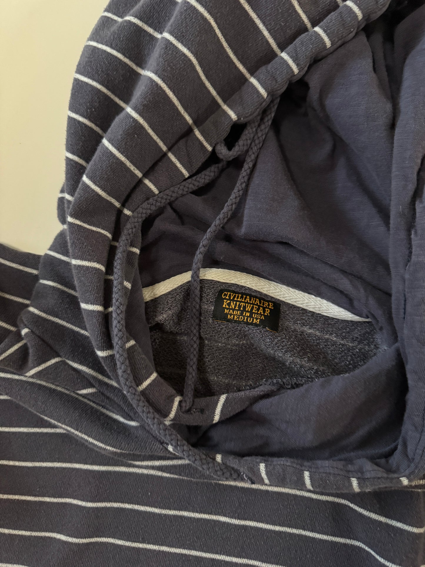 Hoddie gris a rayas, Talla M, Mujer, Civilianaire
