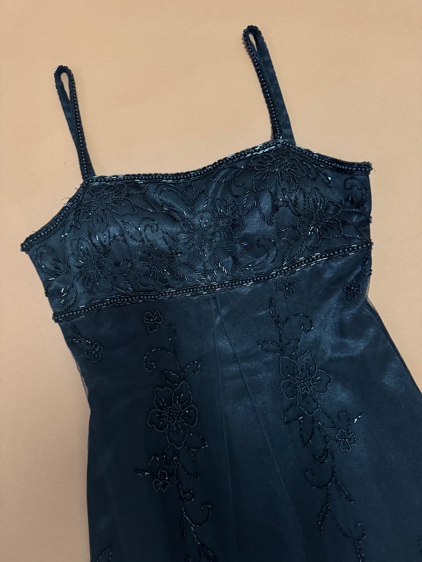 Vestido de gala, corte imperio negro, Talla 6, S-M, Mujer, Caché