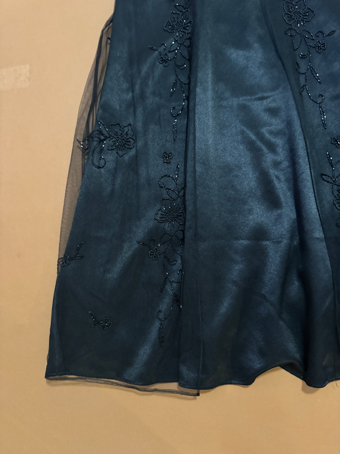 Vestido de gala, corte imperio negro, Talla 6, S-M, Mujer, Caché