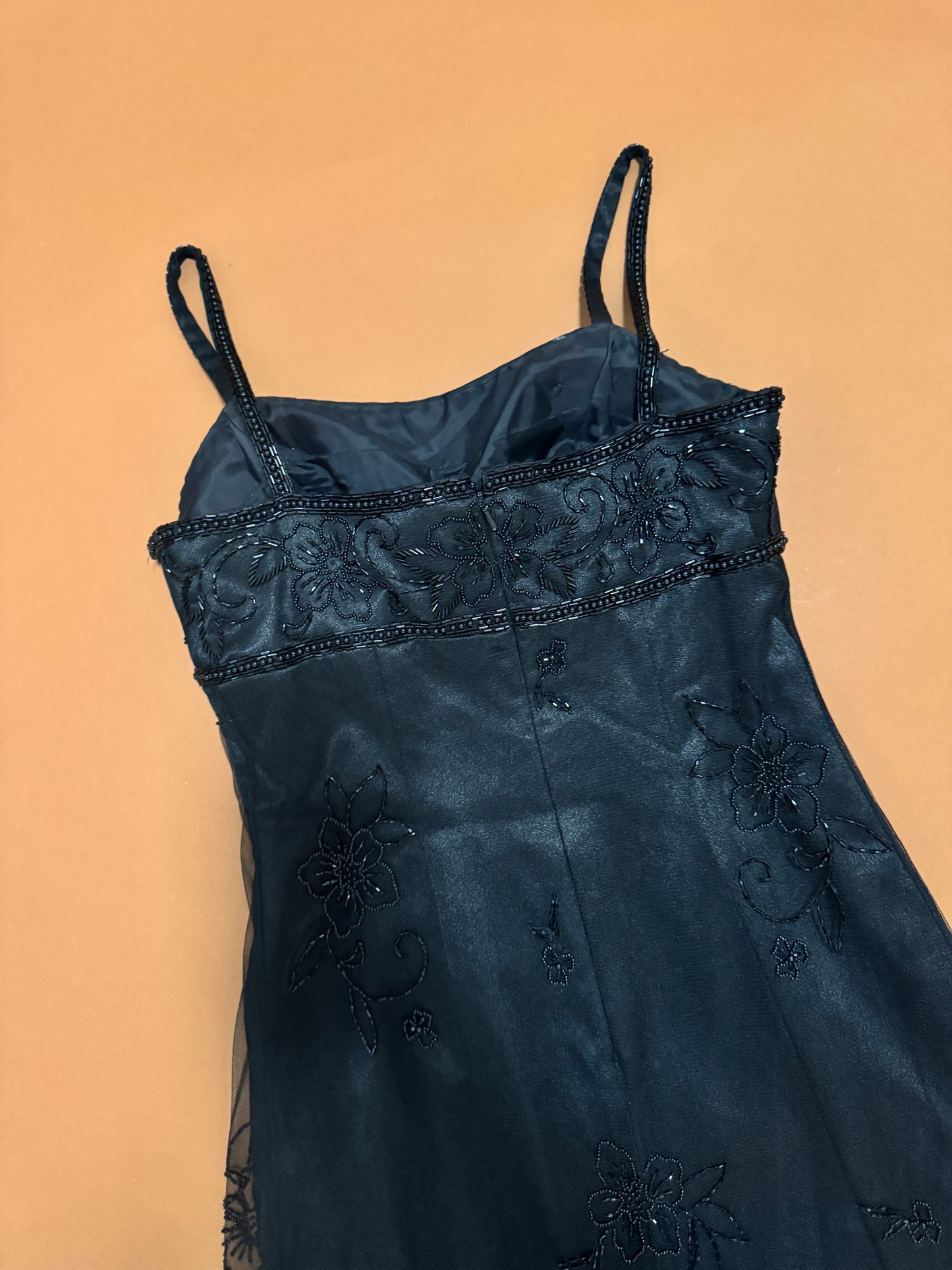Vestido de gala, corte imperio negro, Talla 6, S-M, Mujer, Caché
