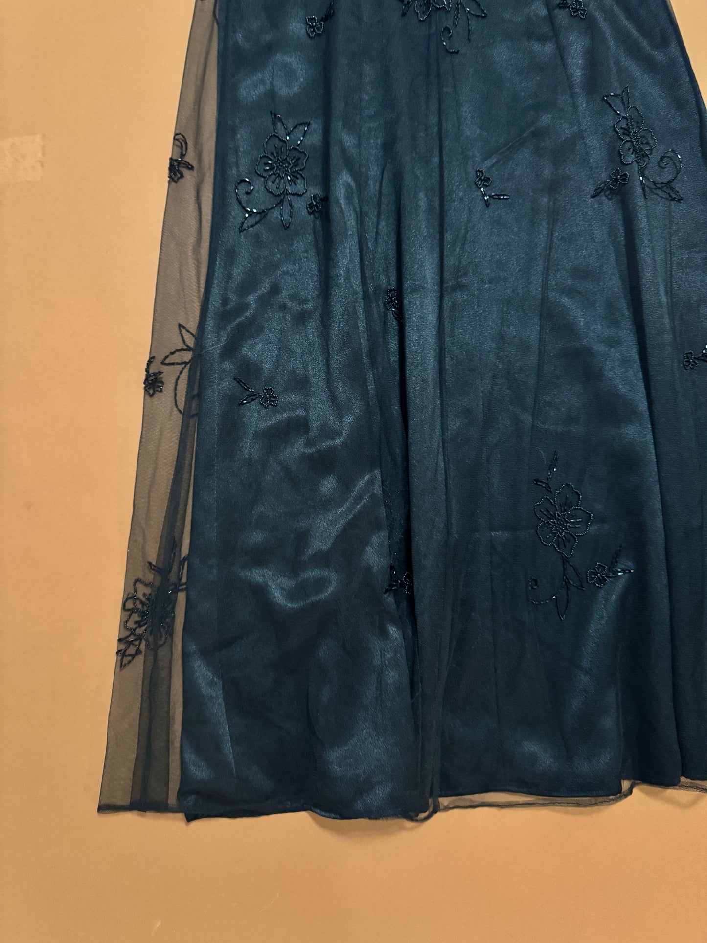 Vestido de gala, corte imperio negro, Talla 6, S-M, Mujer, Caché