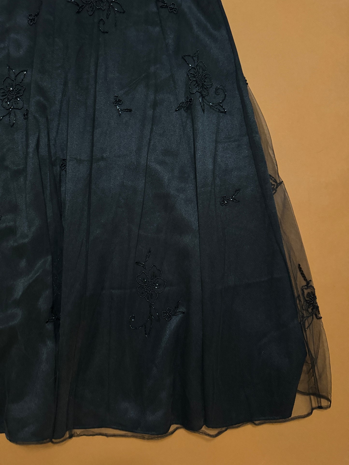 Vestido de gala, corte imperio negro, Talla 6, S-M, Mujer, Caché
