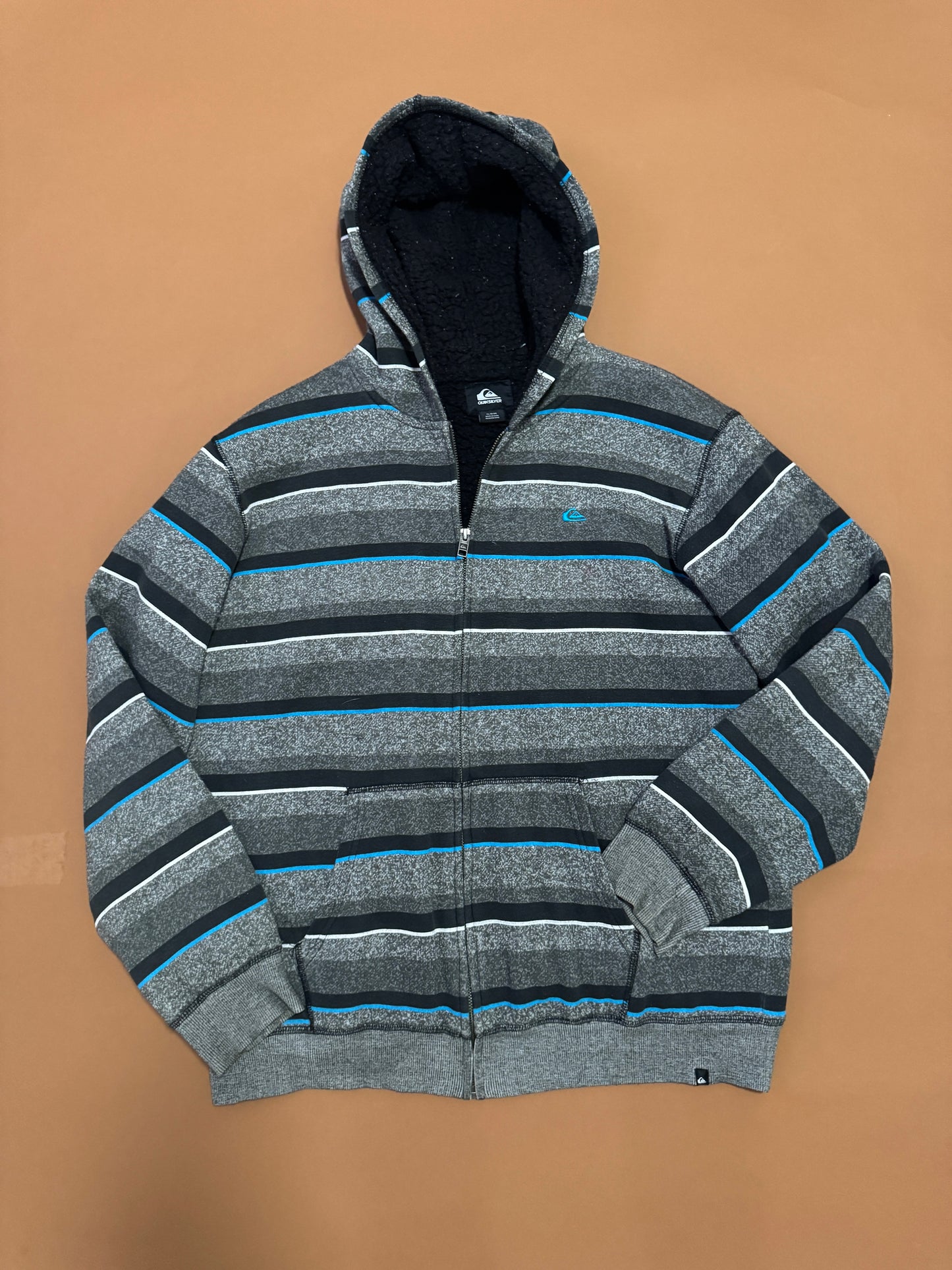 Sweter afelpado gris de rayas, Talla XL Juvenil, S Adulto, Quik Silver