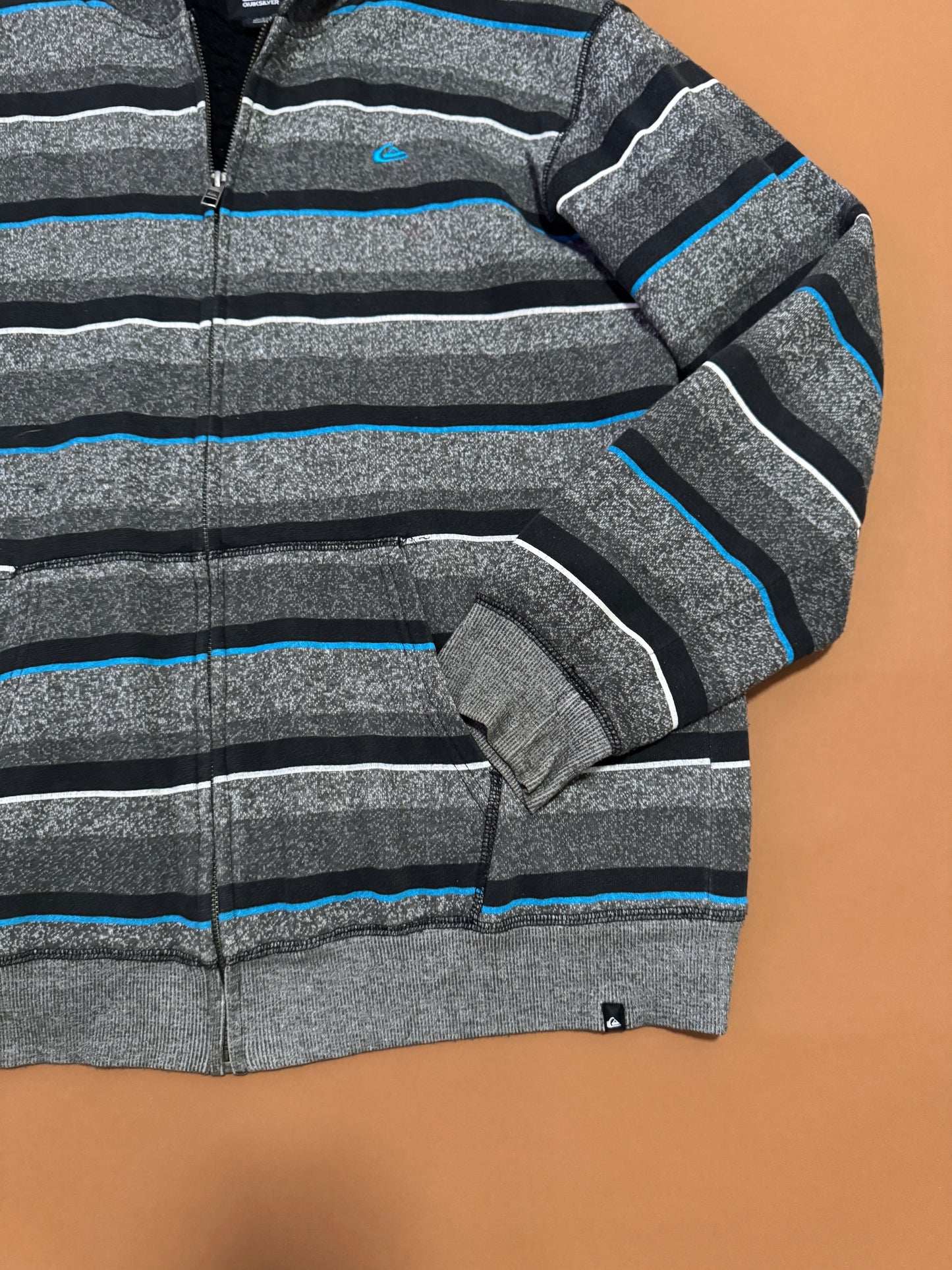 Sweter afelpado gris de rayas, Talla XL Juvenil, S Adulto, Quik Silver