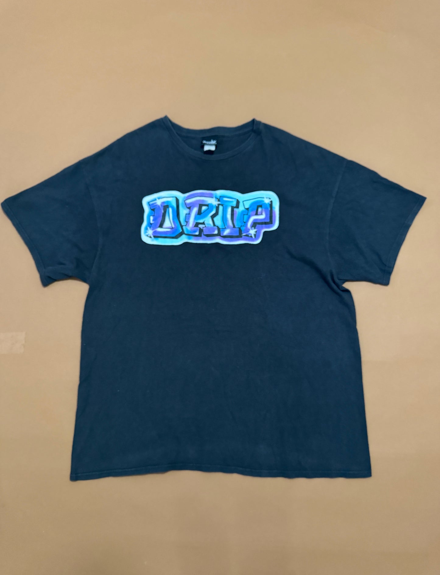 Playera negra, vinil al frente, Talla 2x, Hombre, Popular Sports