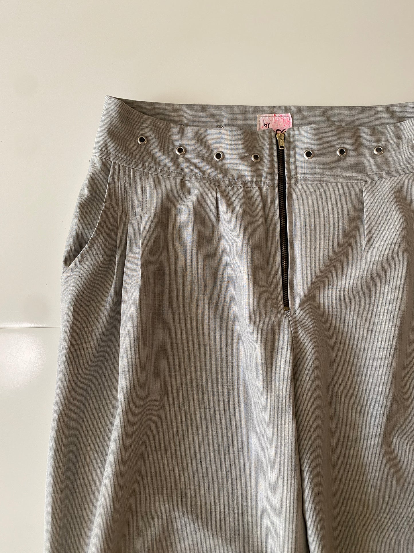 Pantalones capri de diseño mexicano, Talla 26, Mujer