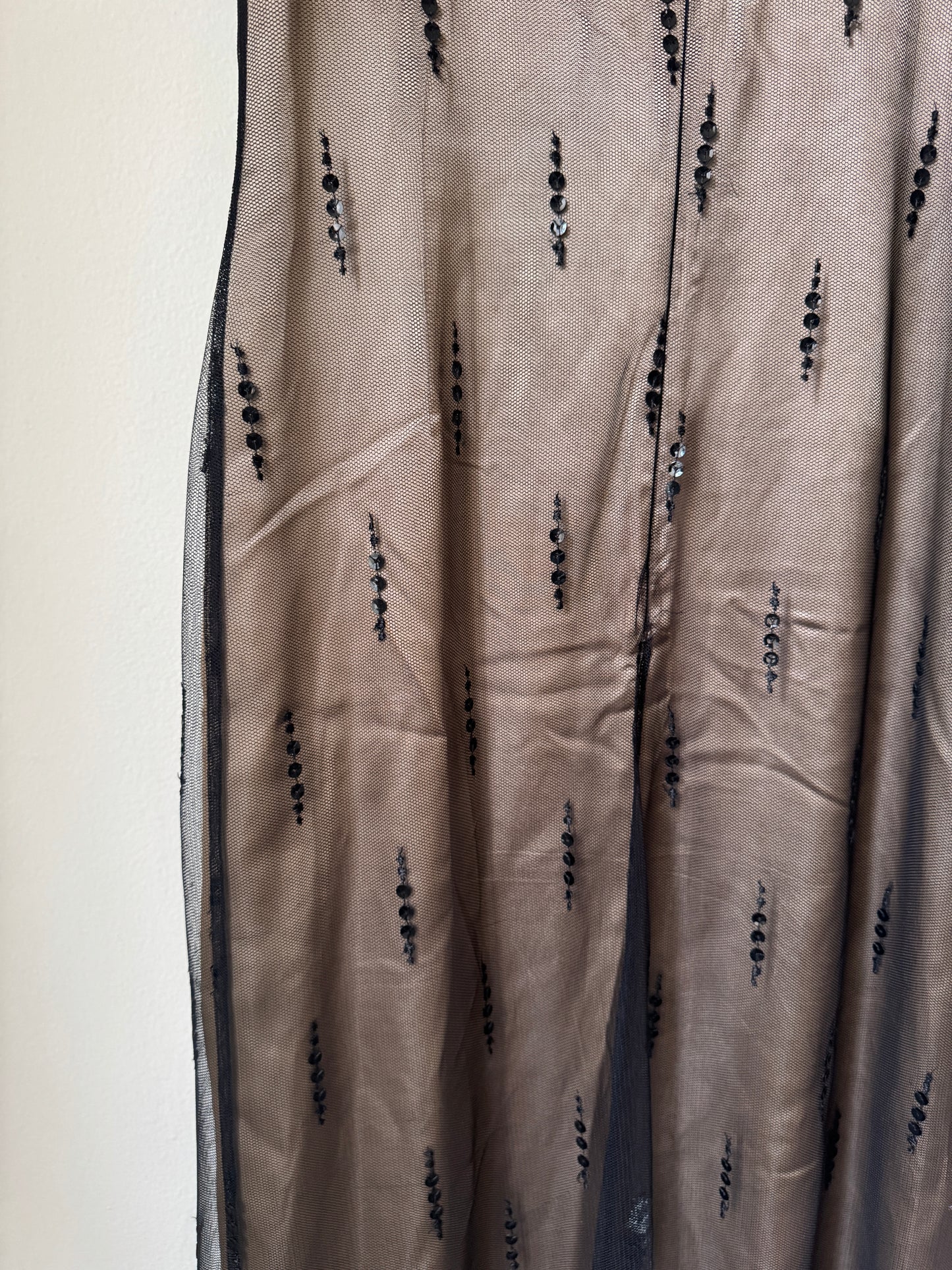 Vestido de fiesta negro con falda de tul, Talla 10 Usa, M, Mujer, After Five by Sully Bonnellly