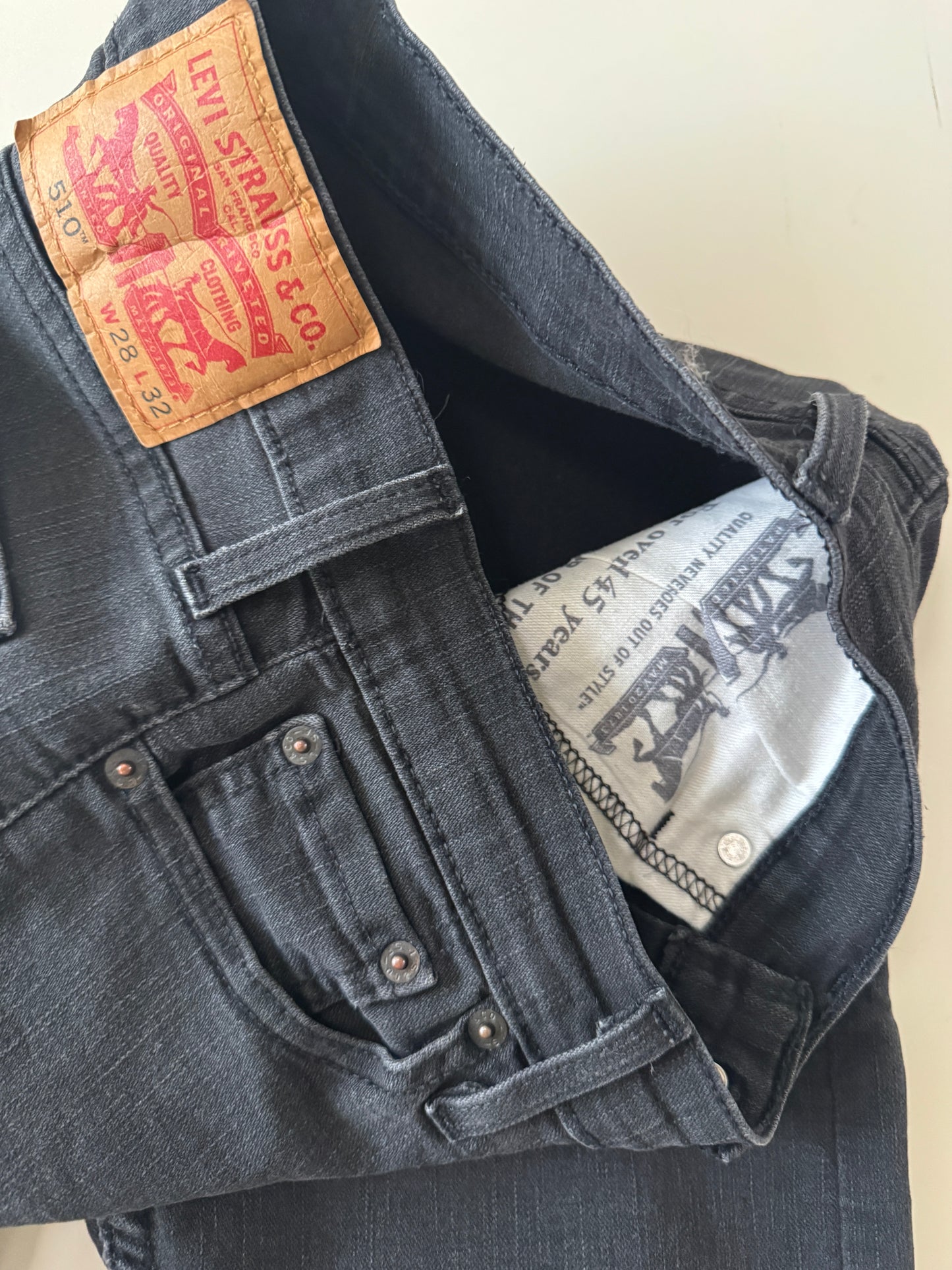Jeans skinny negros, Talla 28x32, Hombre, Levi Strauss & Co