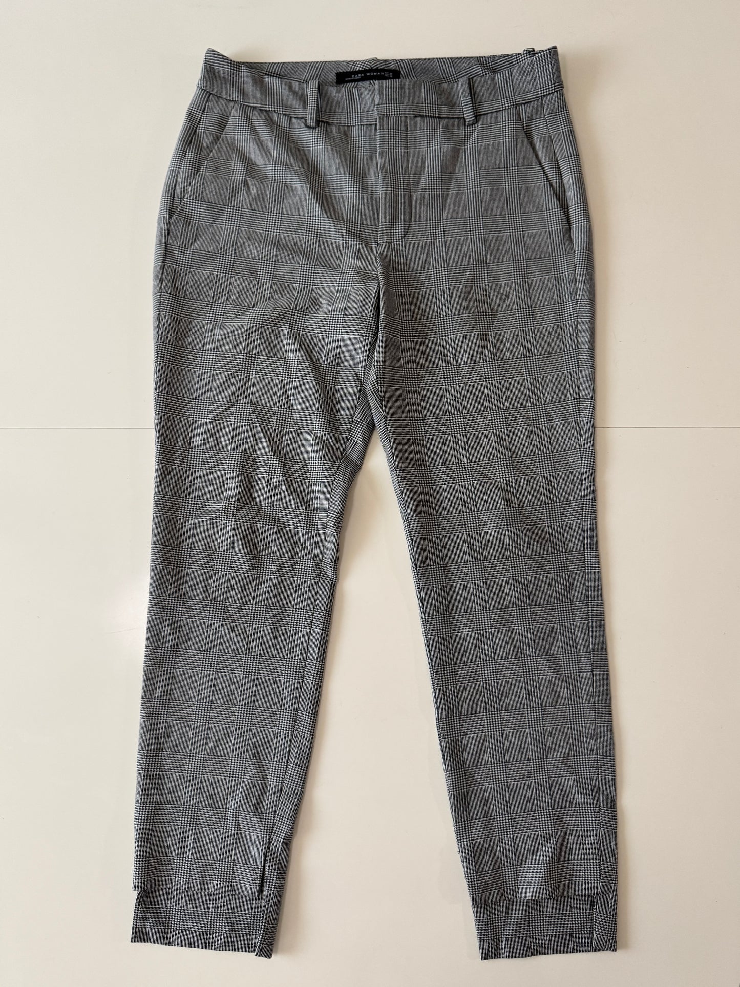 Pantalones de pata de gallo, Talla 28Mx, 6Usa, Mujer, Zara Woman