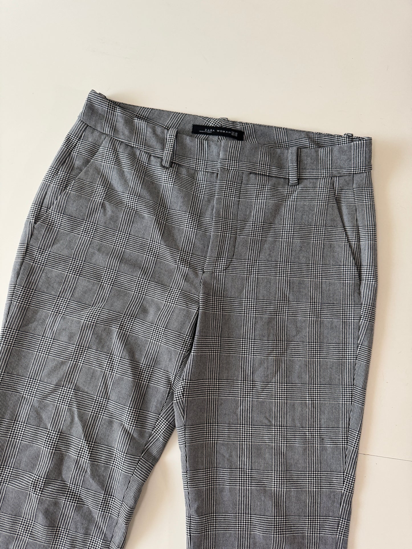Pantalones de pata de gallo, Talla 28Mx, 6Usa, Mujer, Zara Woman