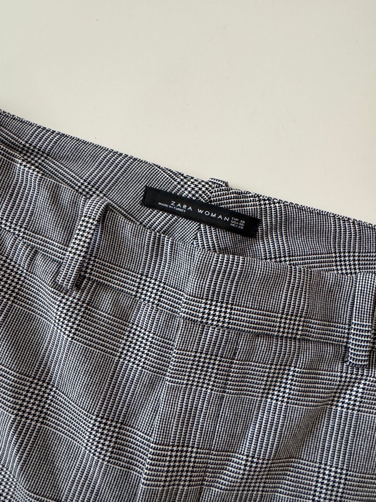 Pantalones de pata de gallo, Talla 28Mx, 6Usa, Mujer, Zara Woman