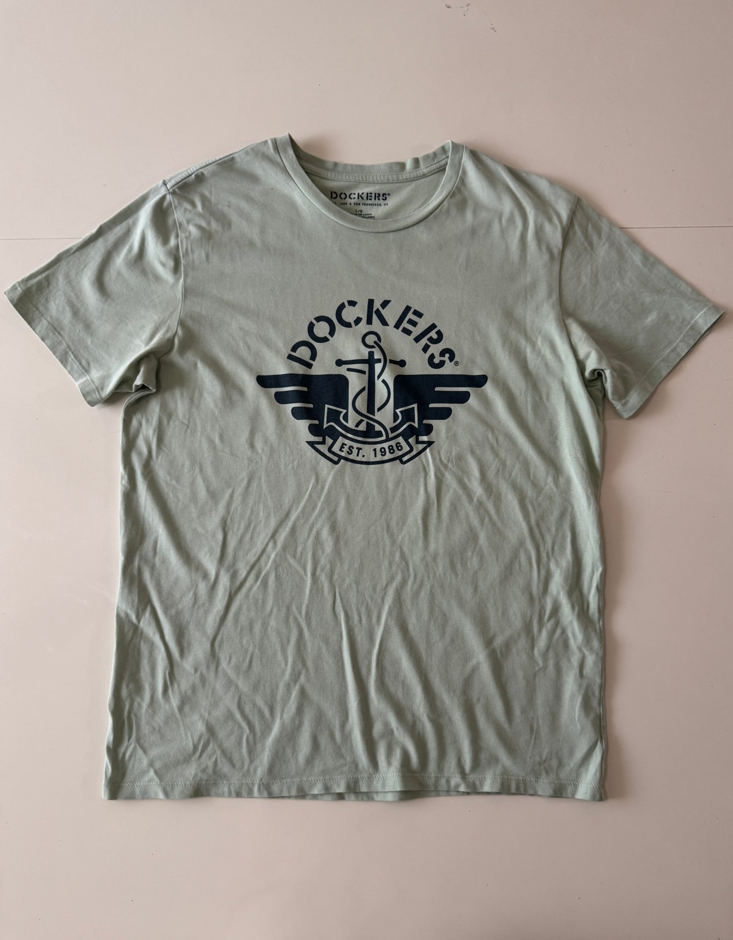 Playera verde estampado al frente, Talla L, Hombre, Dockers