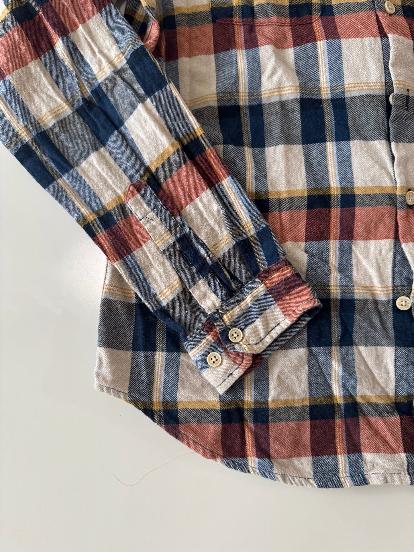 Camisa de franela beige con cuadros, Talla M, Hombre, The original Ben Sherman
